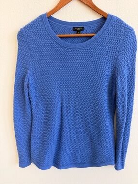 Talbots Blue Textured Scoopneck Sweater